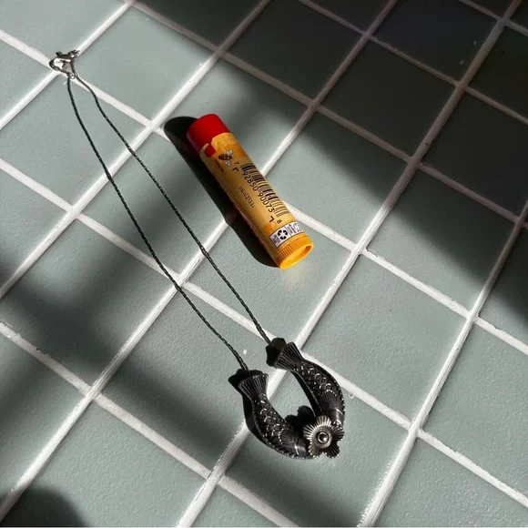 2 Fish & A Rose Silver Necklace - Picture 9 of 9